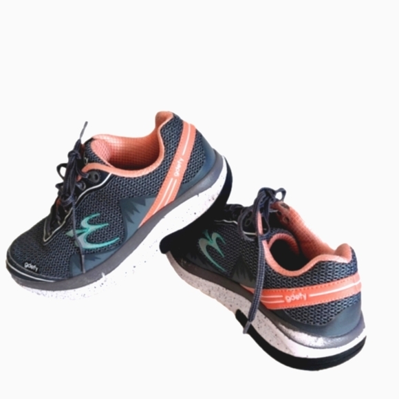 G-Defy Shoes - Gravity Defyer Gdefy Mighty Walk Athletic Walking Gravity Grey Peach sz.6.5 us